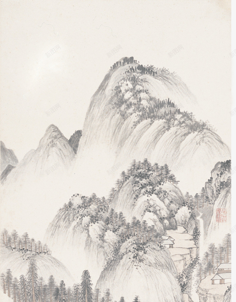 山水画水墨画png免抠素材_新图网 https://ixintu.com 传统风景画 山水画 山水画壁纸 水墨画 爱国壁纸