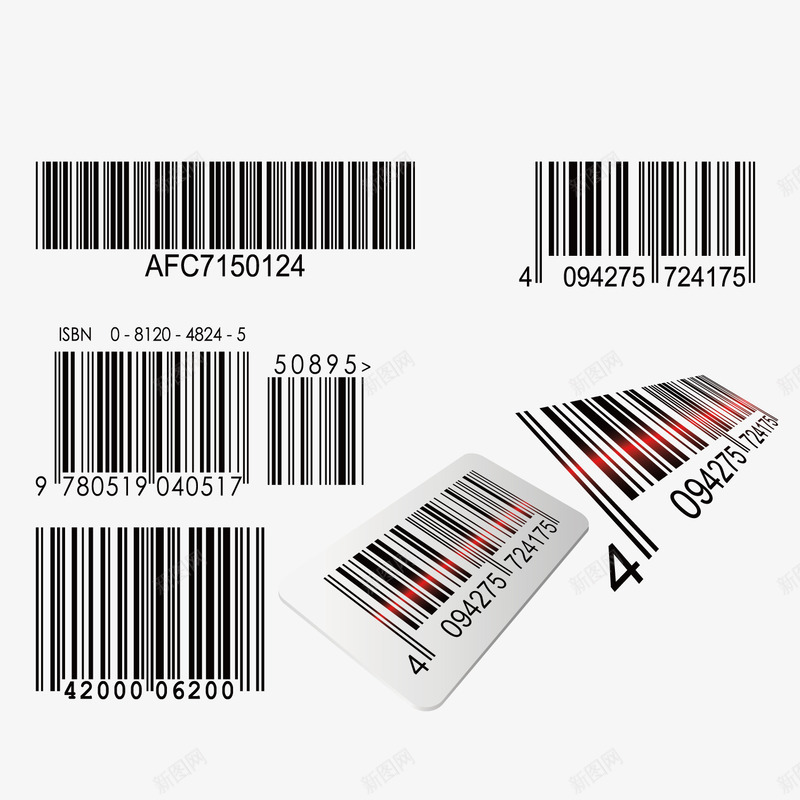 多样条形码矢量图图标ai_新图网 https://ixintu.com 商品 多样 条形码 矢量图