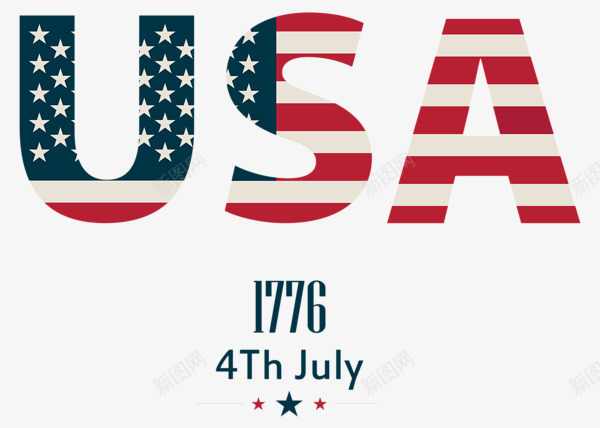 美国USA艺术字图标png_新图网 https://ixintu.com 国旗 图标 美国 英文艺术字