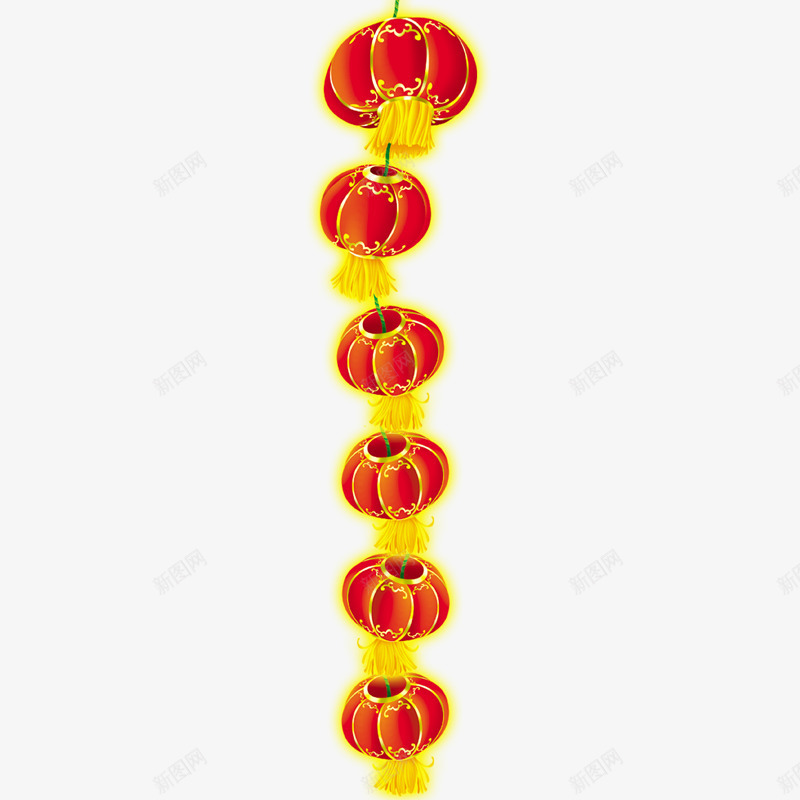 一串灯笼高高挂png免抠素材_新图网 https://ixintu.com 元旦 年货节 新年 灯笼