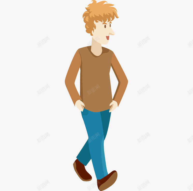 走路的卡通小男孩png免抠素材_新图网 https://ixintu.com 人物 免抠图 卡通人物 效果图 男人 男孩 装饰图 装饰画 踱步