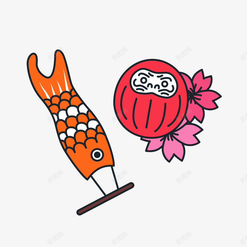 红色日式海报png免抠素材_新图网 https://ixintu.com 和风 日式 日式风格 日本 日本风 海报 素材
