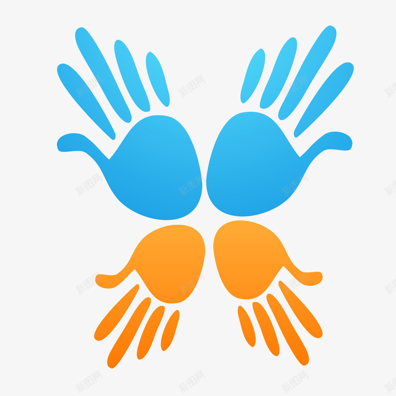 四个手摆手png免抠素材_新图网 https://ixintu.com 感到幸福就拍拍手 手势 手指 拉拉手 指心 摆手 点指