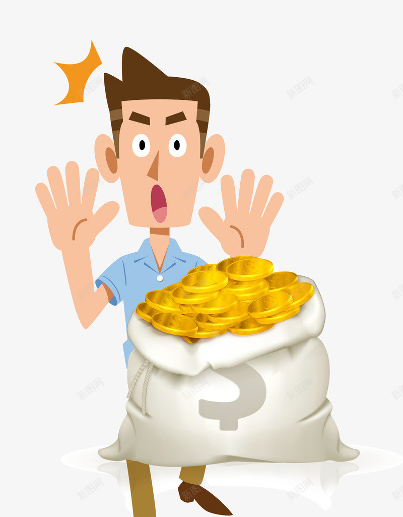 有钱人与金钱png免抠素材_新图网 https://ixintu.com 人物素材 卡通图案 卡通富豪 有钱人 炫富 金钱
