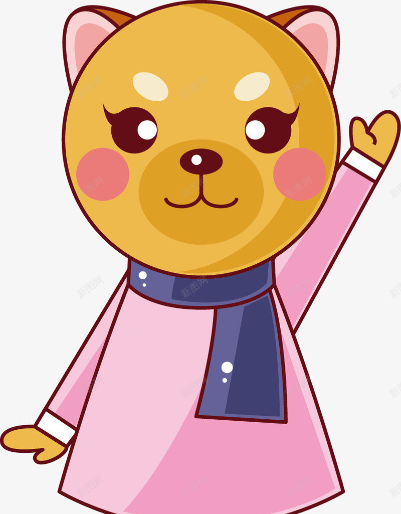 卡通招手的小熊矢量图ai免抠素材_新图网 https://ixintu.com Q版招手的小熊 卡通装饰 手绘招手的小熊 矢量图