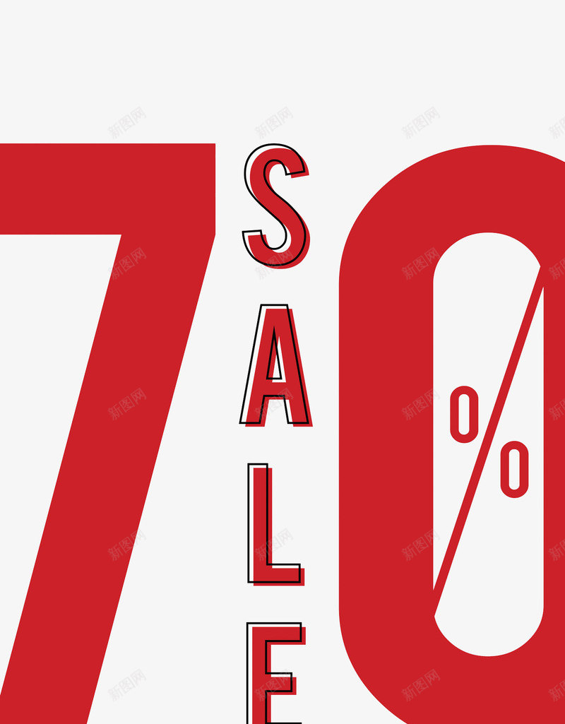 卡通红色7折促销图案png免抠素材_新图网 https://ixintu.com SALE 促销 创意的 手绘 百分数 红色的 英文字