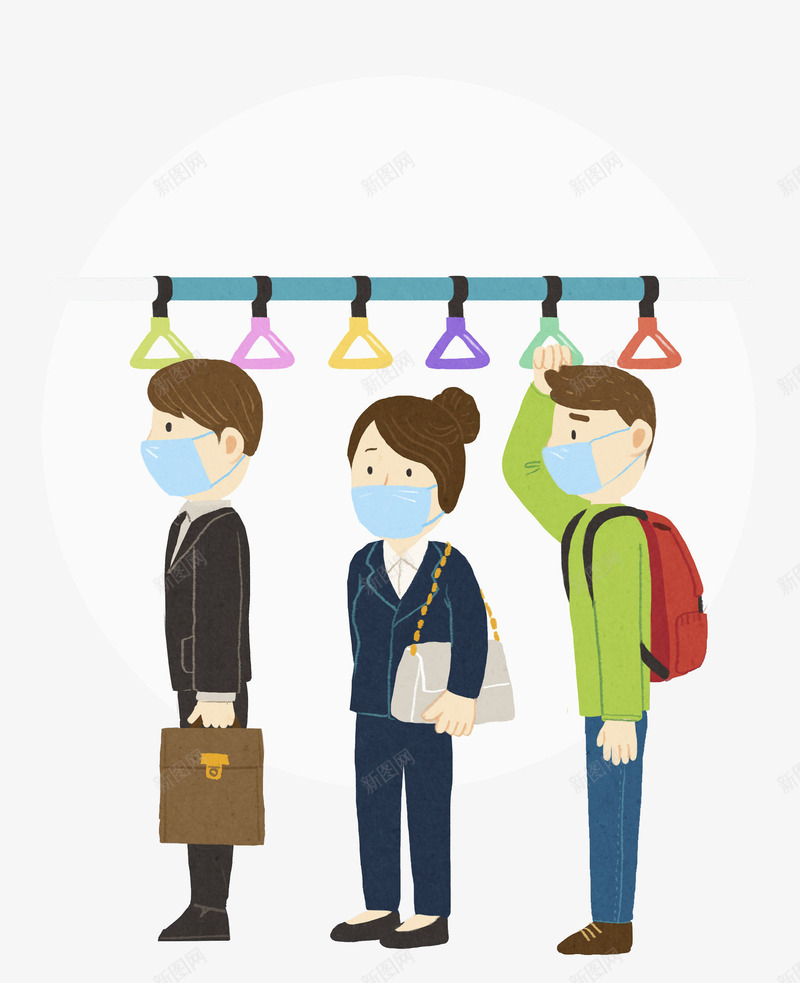 口罩男女png免抠素材_新图网 https://ixintu.com 卡通人物 卡通图案 口罩男女 水彩画 肖像画 装饰图案