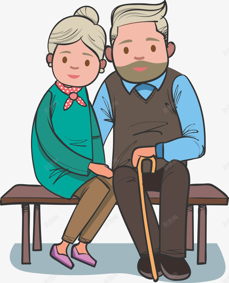卡通老年夫妻png免抠素材_新图网 https://ixintu.com 九月九 卡通老人 夫妻 老人 节日 重阳 重阳节