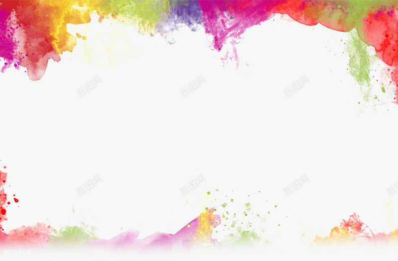 彩绘边框png免抠素材_新图网 https://ixintu.com 喷绘 墙体喷绘 彩色 泼墨 边框