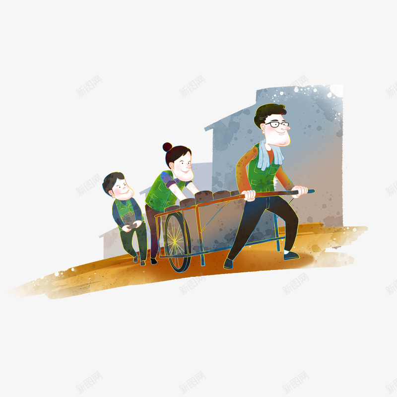 辛勤劳动干活的人psd免抠素材_新图网 https://ixintu.com 上班族 勤劳 工人 干活的人 拉矿工人 推车 辛苦的人