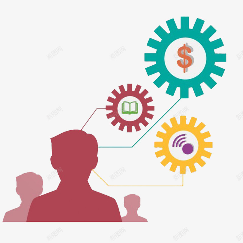 商务人员封面PPT装饰png免抠素材_新图网 https://ixintu.com PPT装饰透明PNG素材 多边形免费PNG下载 工作总结装饰 年终总结素材 齿轮