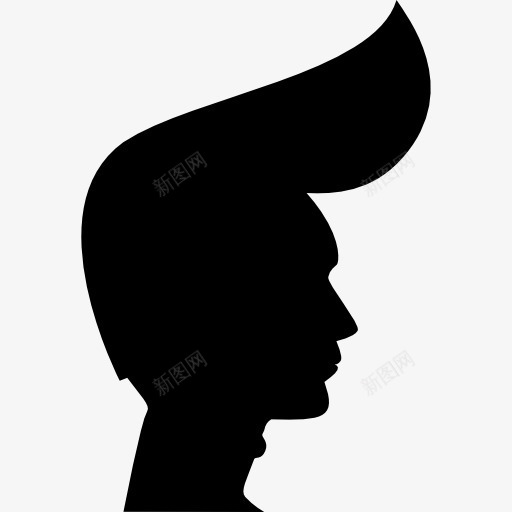 朋克男剪影图标png_新图网 https://ixintu.com 人 侧面 发型 年轻的美发沙龙 形状 男 黑色