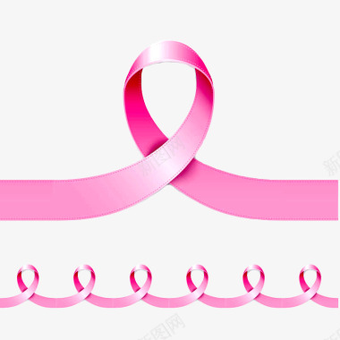 乳腺癌粉红丝带图标图标