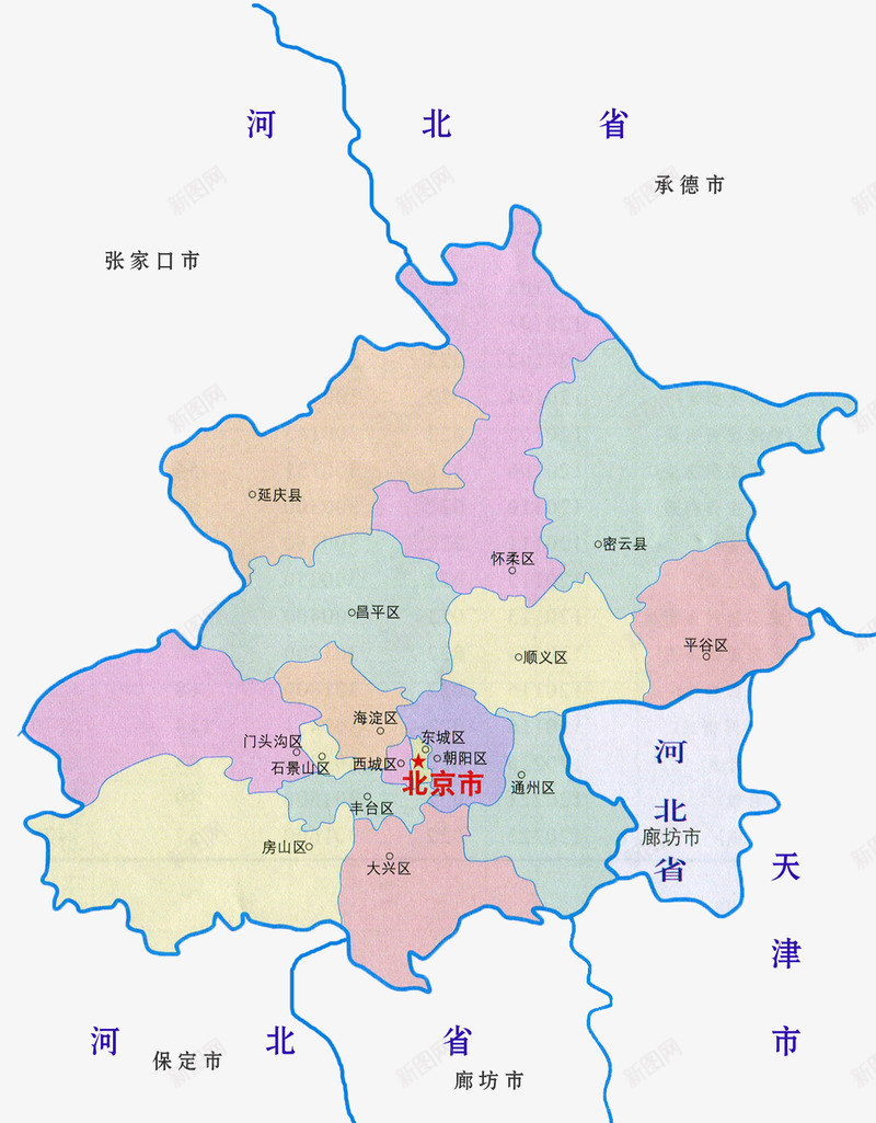 北京和邻县市地图png免抠素材_新图网 https://ixintu.com 北京 北京地图 北京邻县 地图 河北省