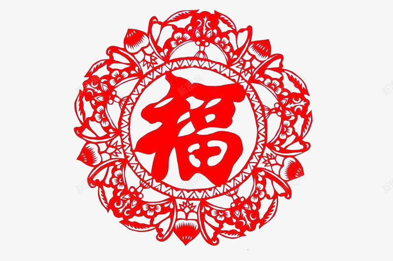 福字剪纸窗花春节装饰png免抠素材_新图网 https://ixintu.com 传统工艺 传统节日 剪纸 春节装饰 窗花 节日装饰 贴纸