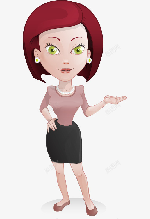 卡通手绘红色头发性感美女png免抠素材_新图网 https://ixintu.com 卡通的人物 性感的美女 手绘的美女 红色头发的美女