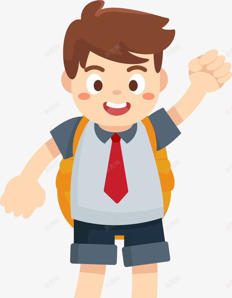 微笑可爱卡通上学男孩png免抠素材_新图网 https://ixintu.com 上学男孩 可爱男孩 年轻 微笑男生 活力 青年 青春