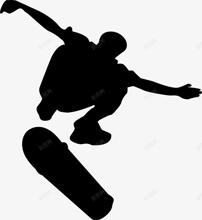 轮滑腾空少年剪影图标png_新图网 https://ixintu.com 勇敢 危险 少女 轮滑剪影