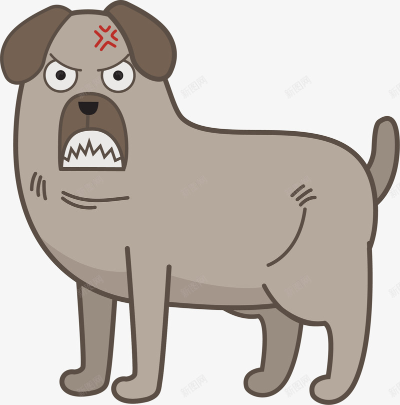 狗年愤怒的灰色小狗png免抠素材_新图网 https://ixintu.com 咬牙切齿 愤怒的小狗 灰色小狗 狗年小狗 生气 站立的小狗