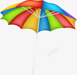 手绘可爱插图撑开的彩虹雨伞素材