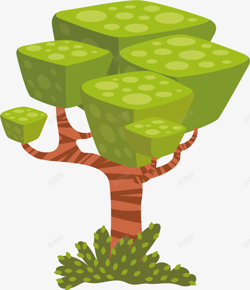 修剪花草数矢量图ai免抠素材_新图网 https://ixintu.com 卡通 大树 手绘 植物 清新 花园 规则 矢量图