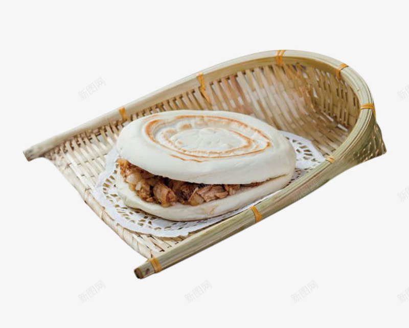 腊汁肉夹馍png免抠素材_新图网 https://ixintu.com 竹筐 美白 肉夹馍 面膜 饼