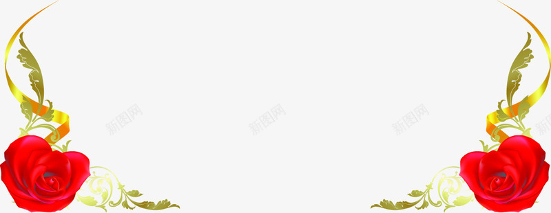 七夕玫瑰花彩带边框png免抠素材_新图网 https://ixintu.com 七夕 彩带 玫瑰花 素材 边框