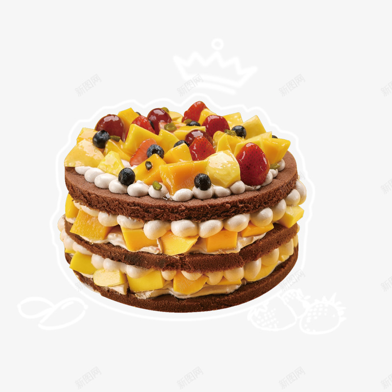 芒果多层蛋糕png免抠素材_新图网 https://ixintu.com 免抠 免抠免费 免抠免费下载 免费 多层 芒果 芒果多层蛋糕 蛋糕