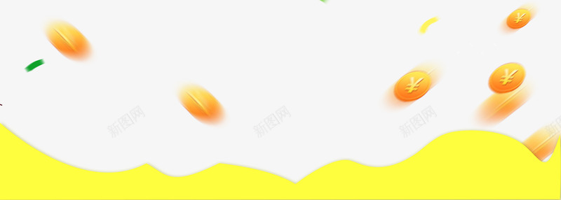 背景装饰png免抠素材_新图网 https://ixintu.com 底部素材 漂浮素材 背景装饰 金币 黄色