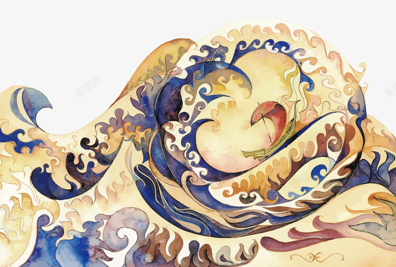 海浪矢量图eps免抠素材_新图网 https://ixintu.com PNG图片 PNG图片素材 PNG素材 PNG素材免费下载 大海 手绘 海浪 矢量图