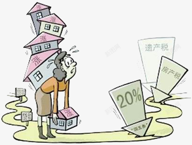 焦虑的房奴png免抠素材_新图网 https://ixintu.com 压力 房奴 漫画 焦虑