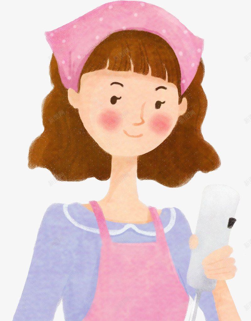 戴头巾的妈妈卡通png免抠素材_新图网 https://ixintu.com 卡通 头巾 妈妈