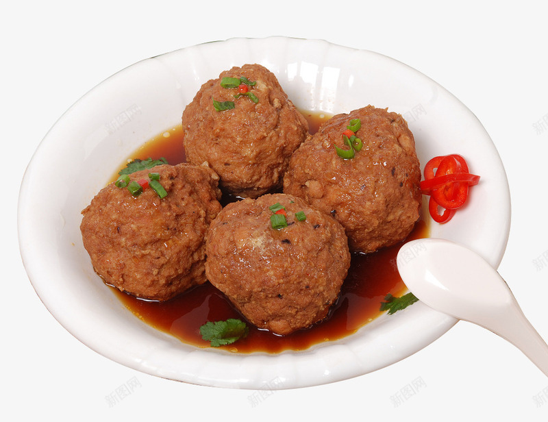 美味狮子头png免抠素材_新图网 https://ixintu.com 一盘狮子头 中餐菜单 中餐菜谱 传统美食 摄影 时尚美味 狮子头 瓷勺子 白盘子 经典美食 美味 菜单 菜谱 餐饮 餐饮美食