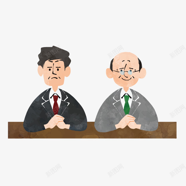 卡通双人面试官png免抠素材_新图网 https://ixintu.com 卡通面试官 双人面试 日系手绘 面试环节