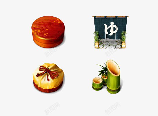 日式温泉用品png免抠素材_新图网 https://ixintu.com 日本 泡汤 温泉 用品