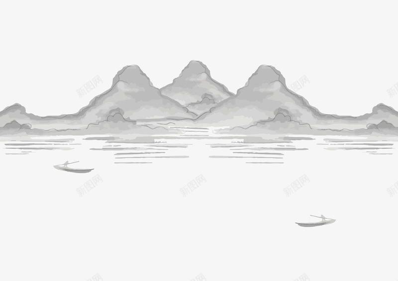 手绘山水画矢量图ai免抠素材_新图网 https://ixintu.com PNG图 PNG图下载 创意卡通 卡通插图 山水插图 山水画 山水画壁纸 山水画素材下载 手绘 插图 矢量图