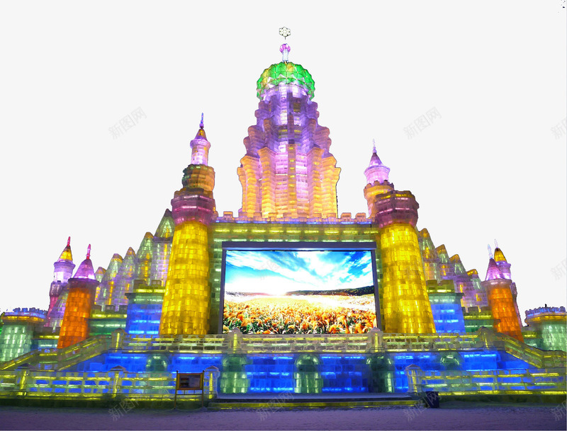 旅游景区冰雪大世界png免抠素材_新图网 https://ixintu.com 哈尔滨冰雪大世界 哈尔滨景点 旅游景区 著名景点