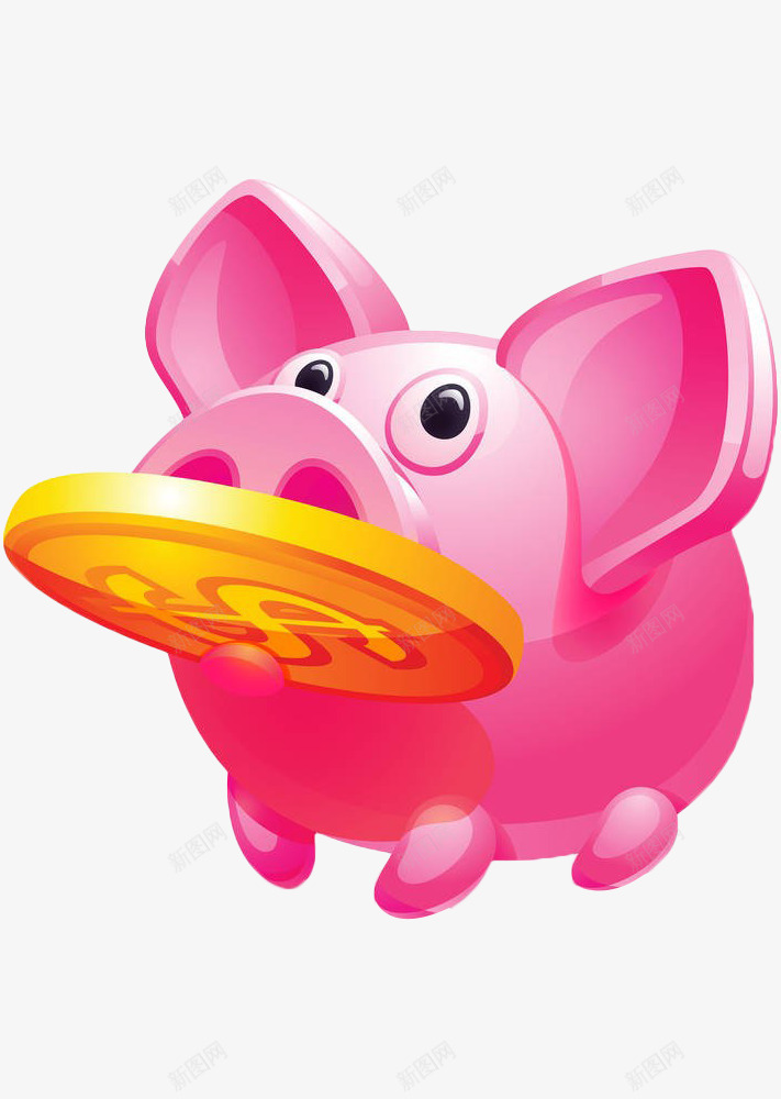 手绘粉色小猪png免抠素材_新图网 https://ixintu.com 存钱罐 小猪 手绘 粉色 金币 金库