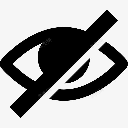 看不见的图标png_新图网 https://ixintu.com 不可见的 倾斜的斜线 斜的 眼睛看不见的 线接口 隐藏的