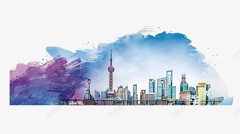 中国国际进博会宣传画图png免抠素材_新图网 https://ixintu.com 上海 中国 中国国际进博会 免抠图 城市 宣传画 进博会 风景