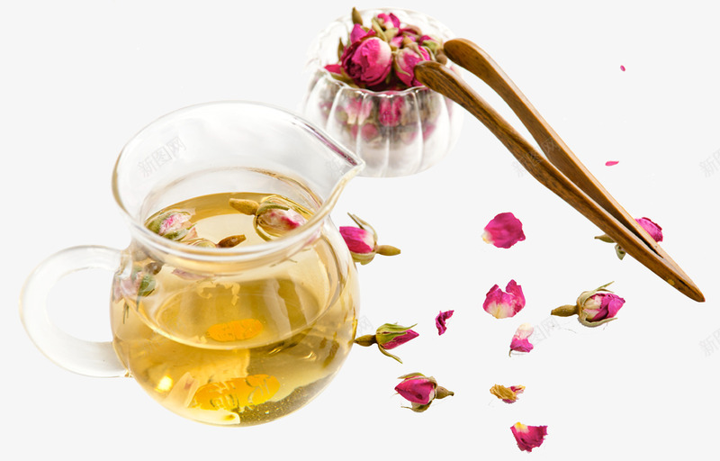 玫瑰花茶png免抠素材_新图网 https://ixintu.com 玫瑰花 玫瑰花茶 玫瑰花蕾 花茶