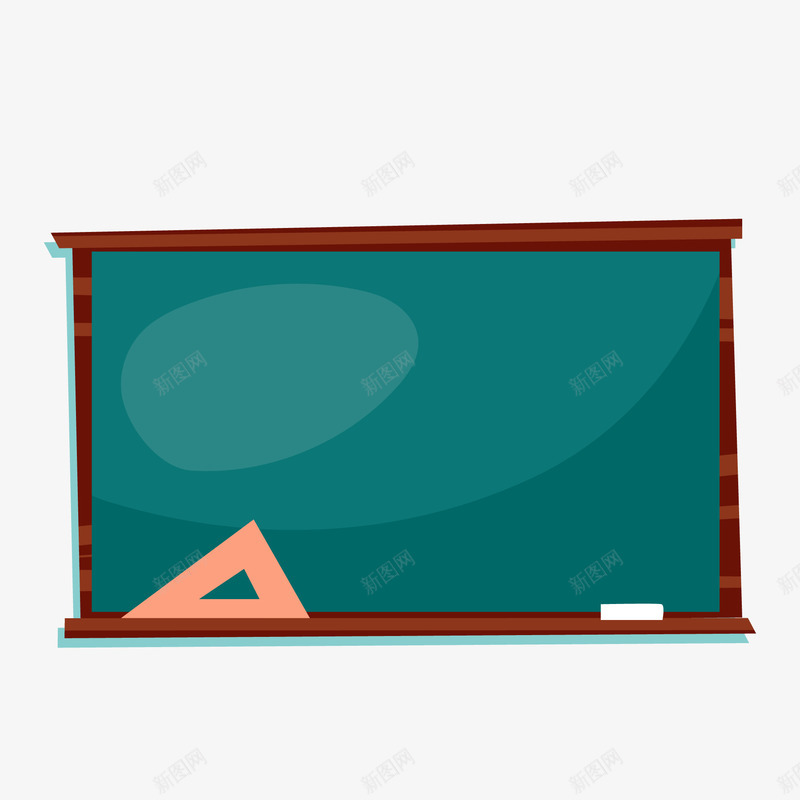 卡通黑板矢量图ai免抠素材_新图网 https://ixintu.com 三角板 上课 卡通 学习 学校 教室 教育 模板 矢量图 黑板