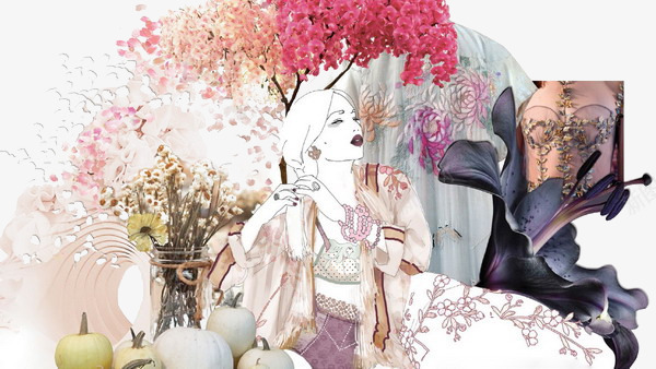 画中的美女鲜花png免抠素材_新图网 https://ixintu.com 假山 内衣人物设计 创意插画 广告插画 手绘美少女 插花