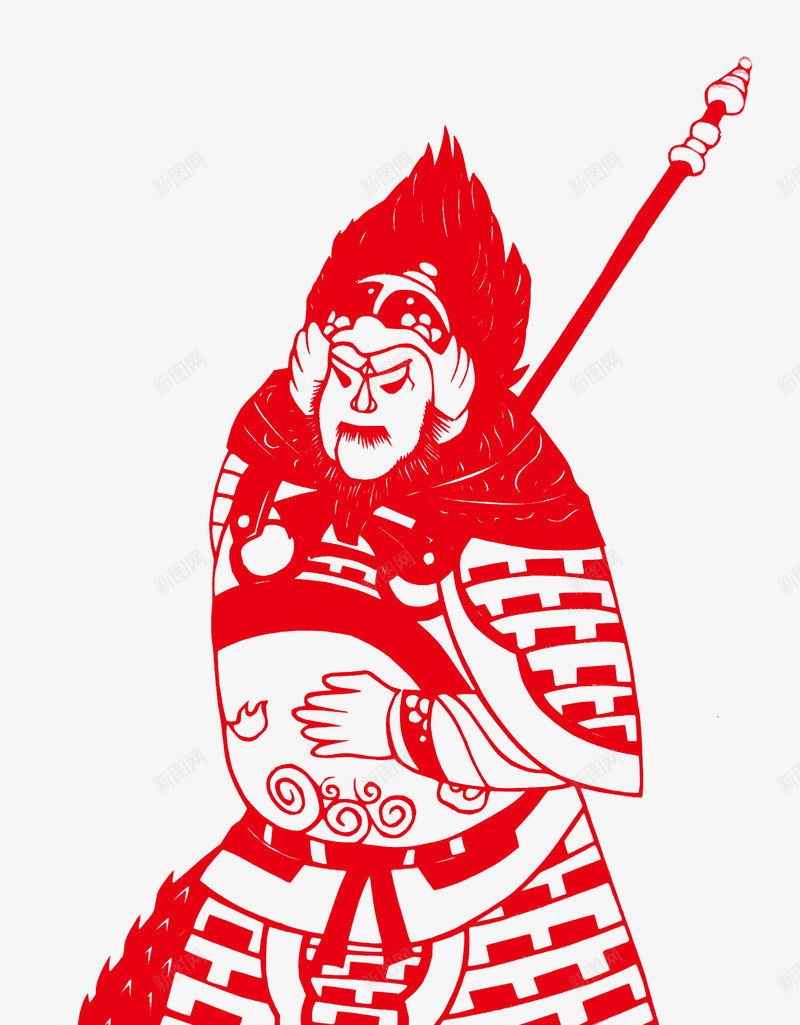 天猛星霹雳火秦明png免抠素材_新图网 https://ixintu.com 剪纸 红色
