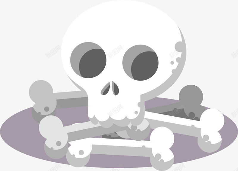 卡通白色骷髅头png免抠素材_新图网 https://ixintu.com 万圣节 卡通可爱 可爱 头盖骨 白骨 矢量图案 装饰 骷髅头