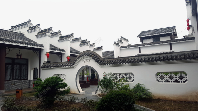 美丽的建筑psd免抠素材_新图网 https://ixintu.com 南方建筑 庭院建筑 灯笼 美丽的建筑