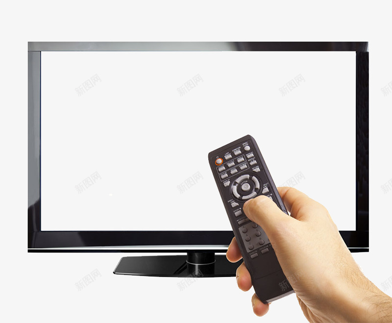 电视机png免抠素材_新图网 https://ixintu.com 关电视 手势 电视机 遥控器 黑白