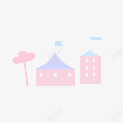 彩色渐变扁平房子png免抠素材_新图网 https://ixintu.com 剪影 彩色 扁平 插画
