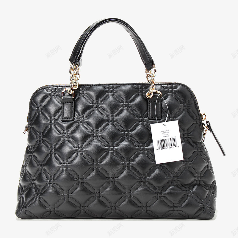 凯特丝蓓黑色真皮单肩包png免抠素材_新图网 https://ixintu.com kate spade 产品实物 凯特丝蓓 单肩包 手提包 欧美时尚 黑色真皮