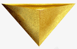 质感三角体素材金属色三棱锥立体图形高清图片